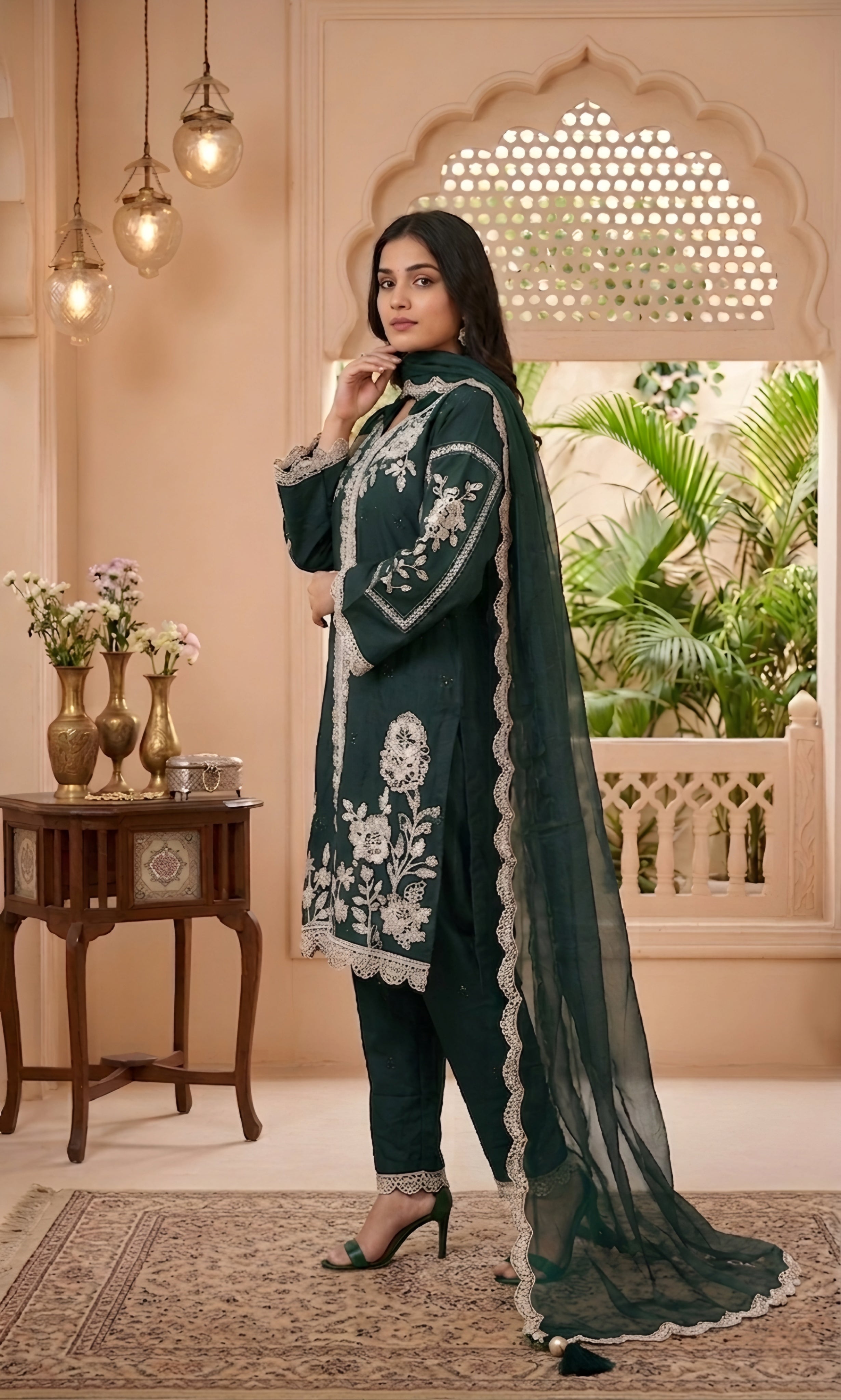 Zareen - Scarlet Heritage Embroidered Suit Set