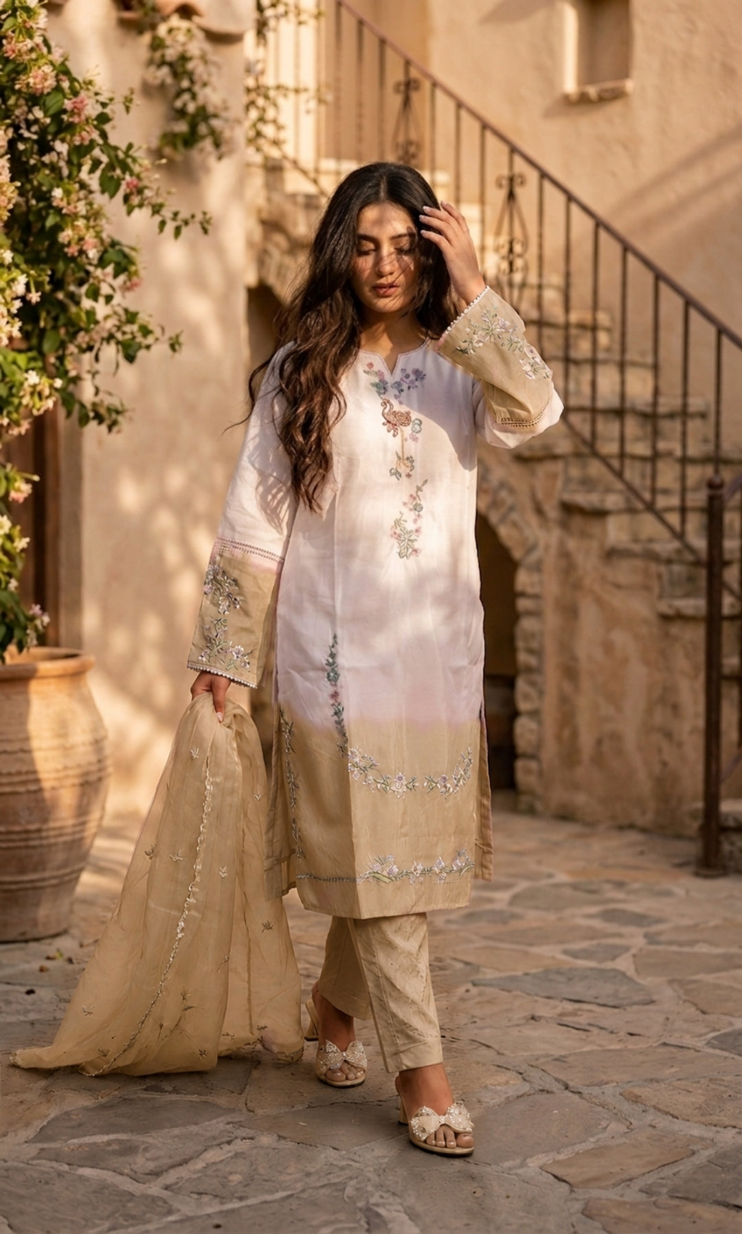 Naimat - Lilac Mist Embroidered Suit Set