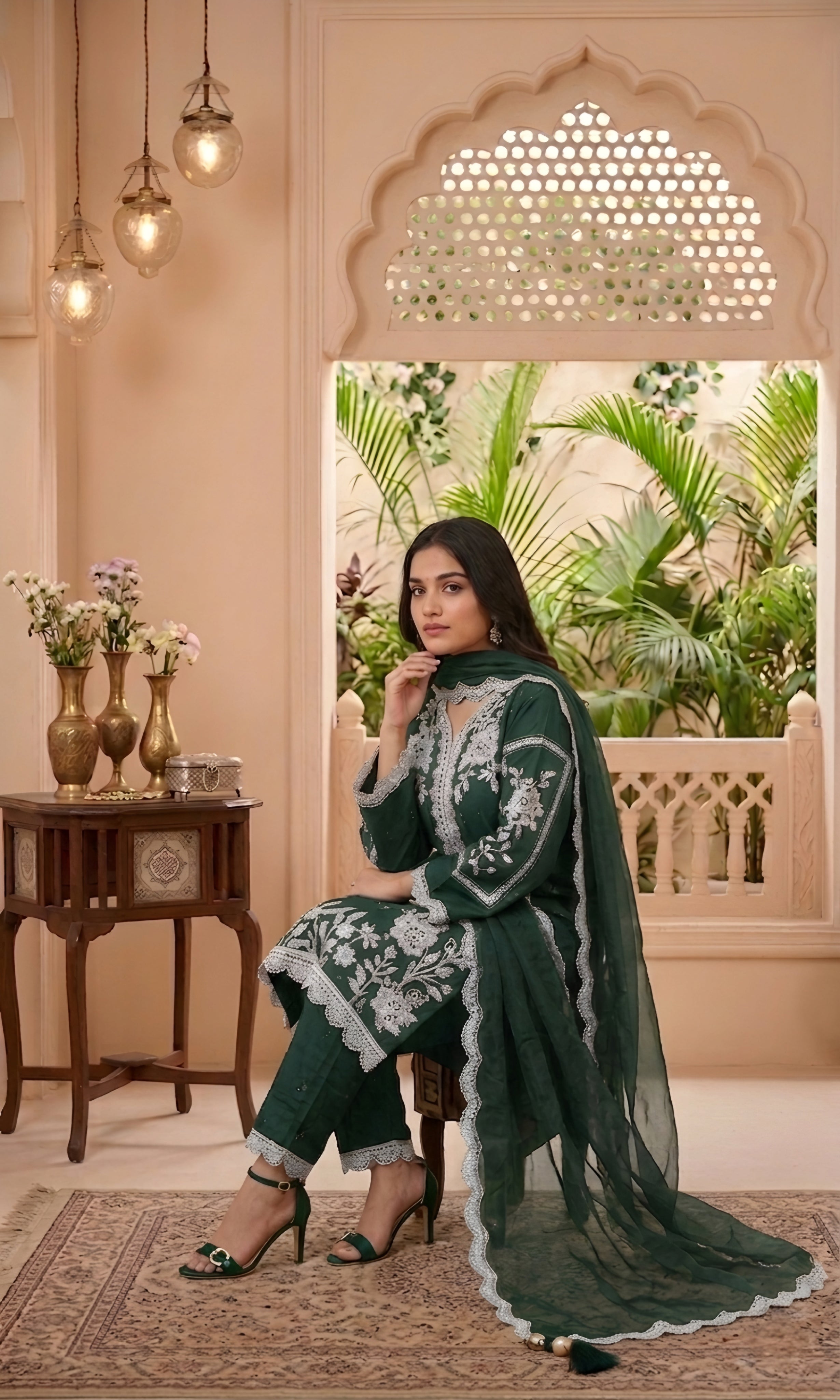 Zareen - Scarlet Heritage Embroidered Suit Set