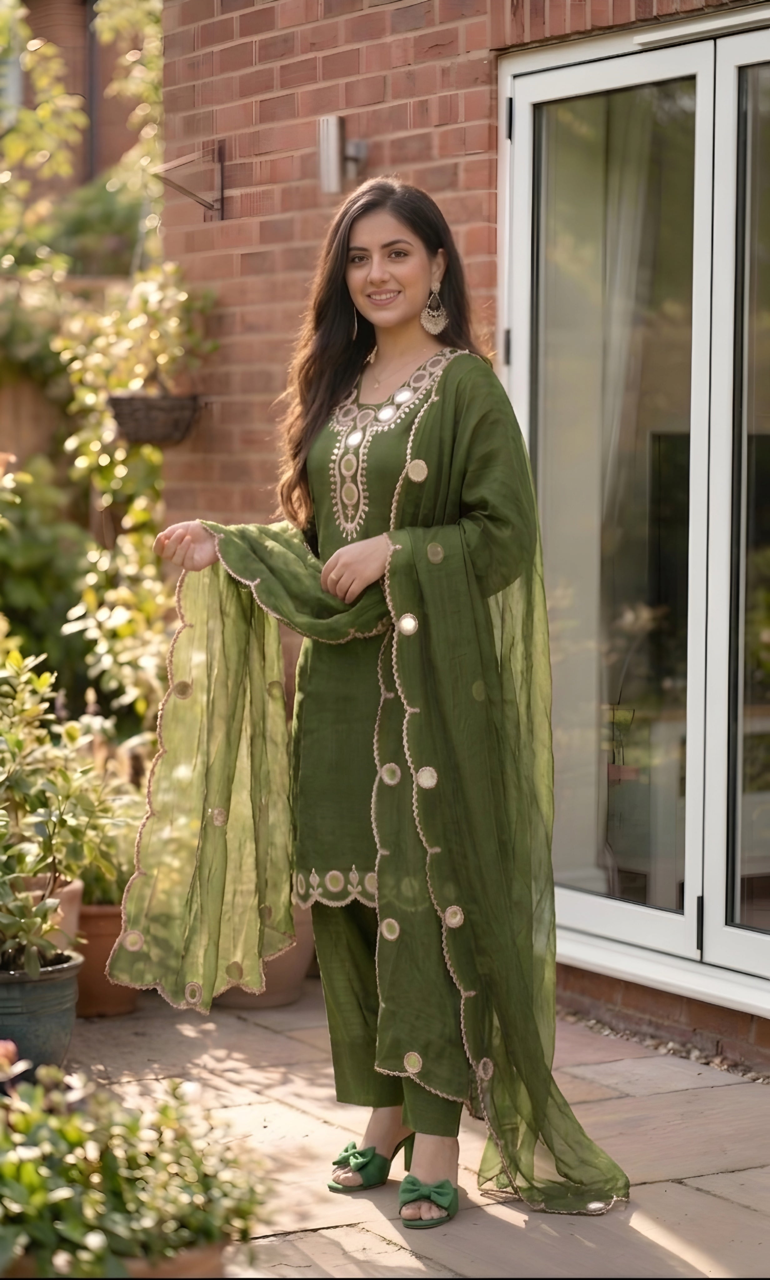 Zainab - Plum Radiance Mirror Work Suit Set