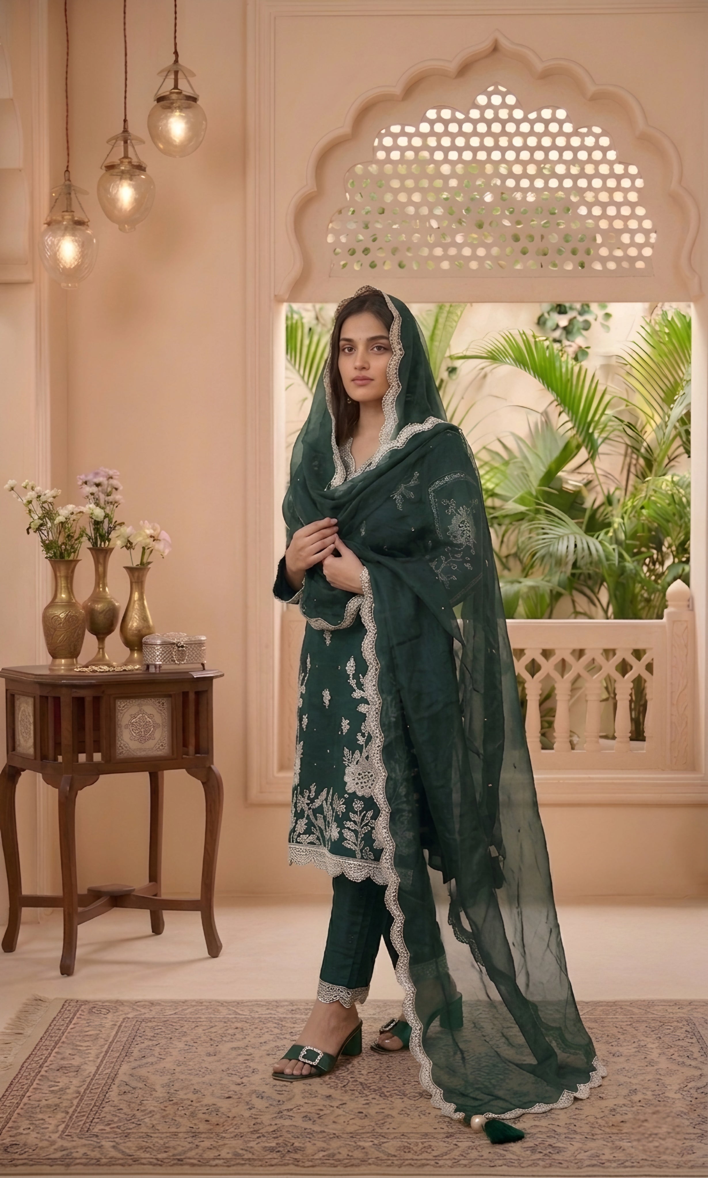 Zareen - Scarlet Heritage Embroidered Suit Set
