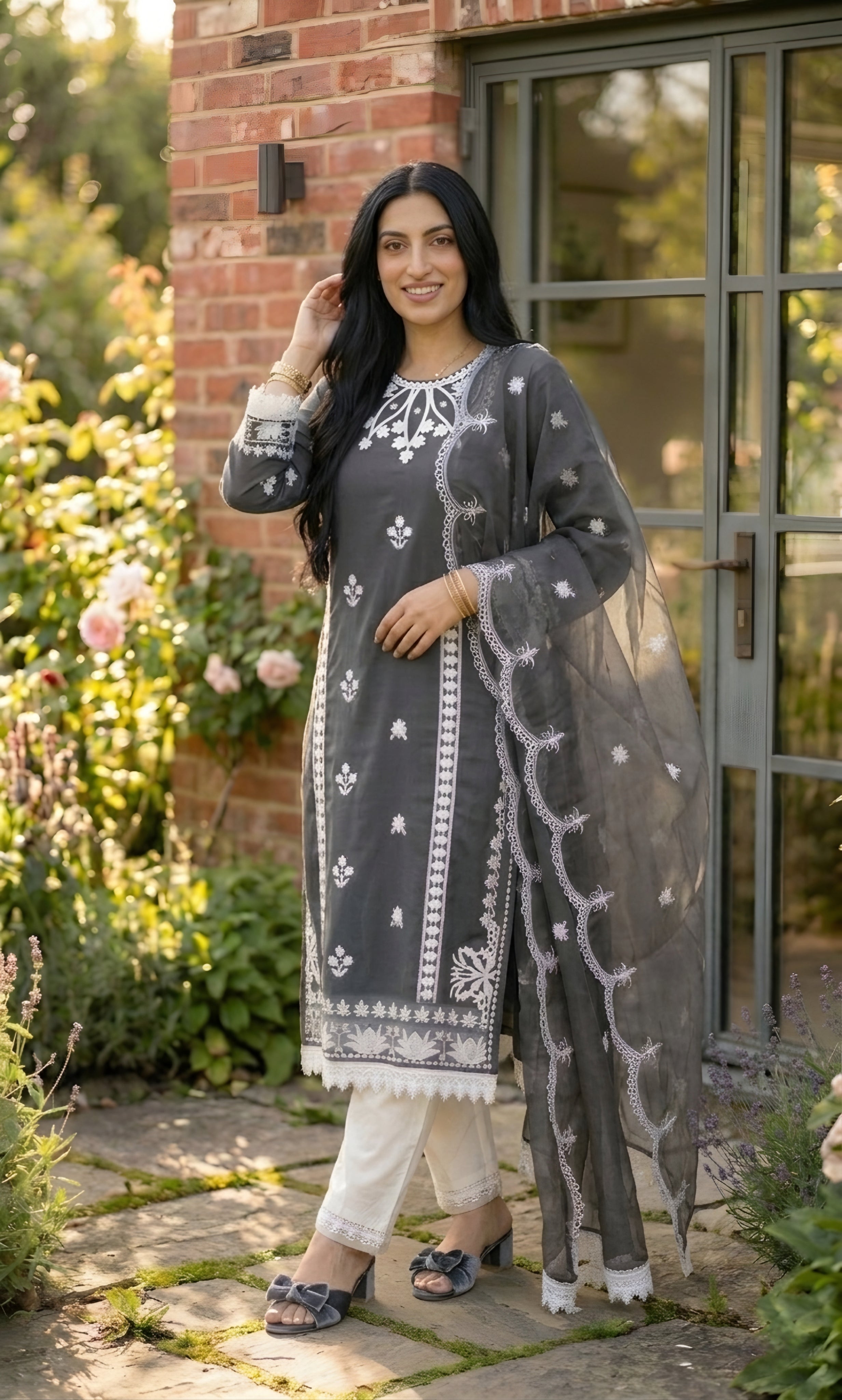 Sherish Embroidered Kurta Set with Dupatta