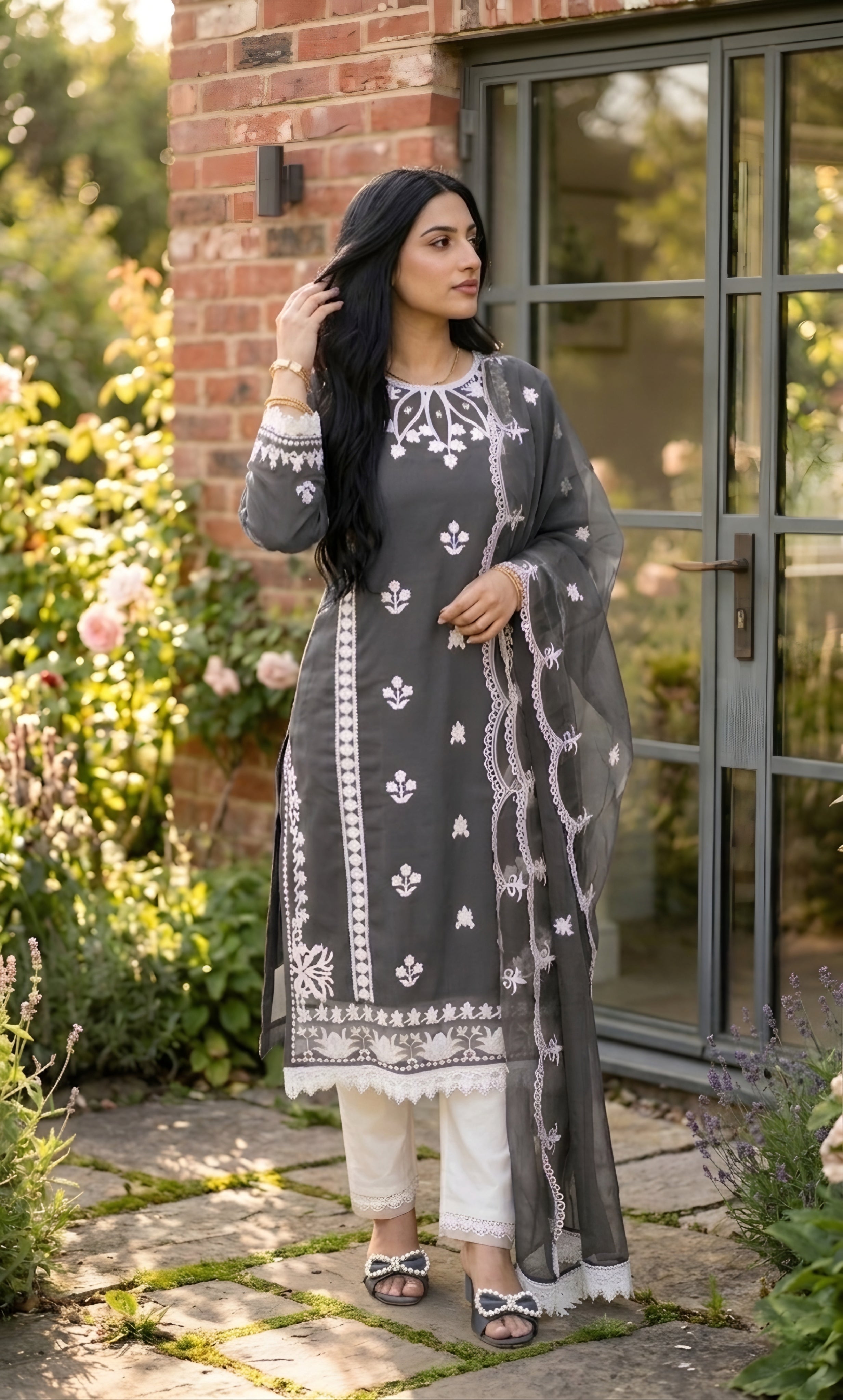 Sherish Embroidered Kurta Set with Dupatta