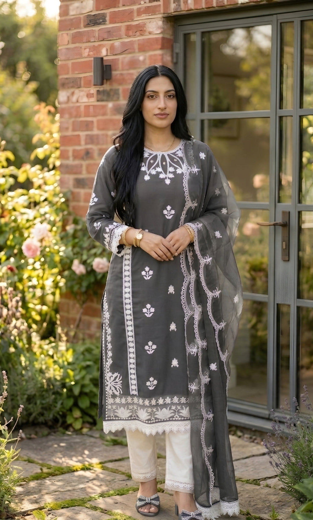 Sherish Embroidered Kurta Set with Dupatta