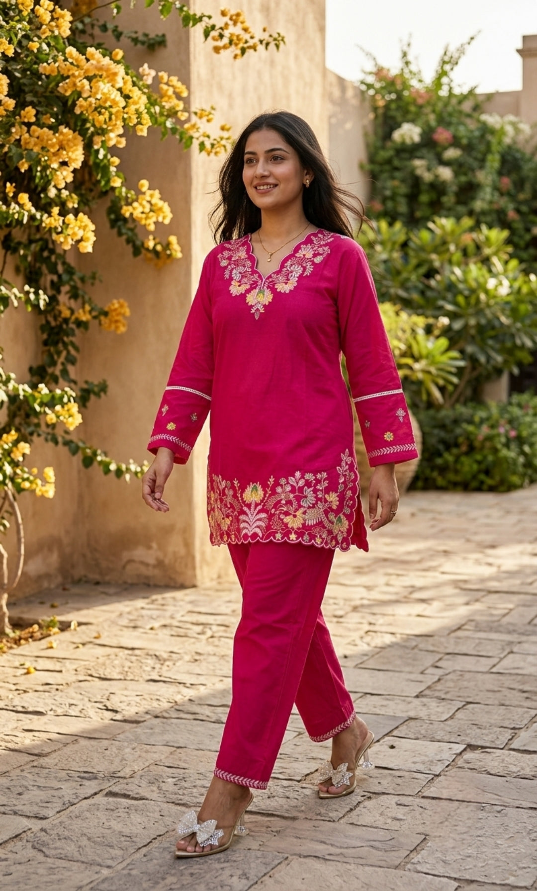 Leher - Embroidered Cotton Co-ord Set