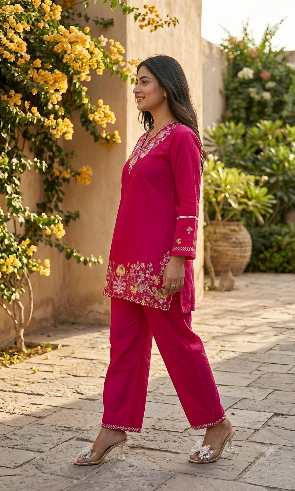 Leher - Embroidered Cotton Co-ord Set