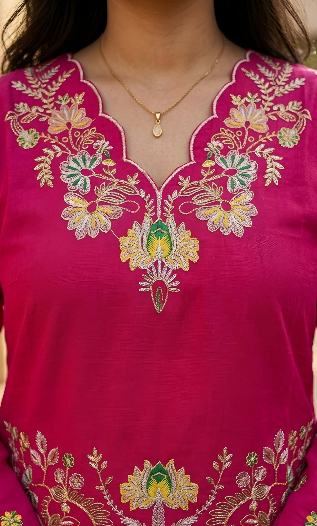Leher - Embroidered Cotton Co-ord Set