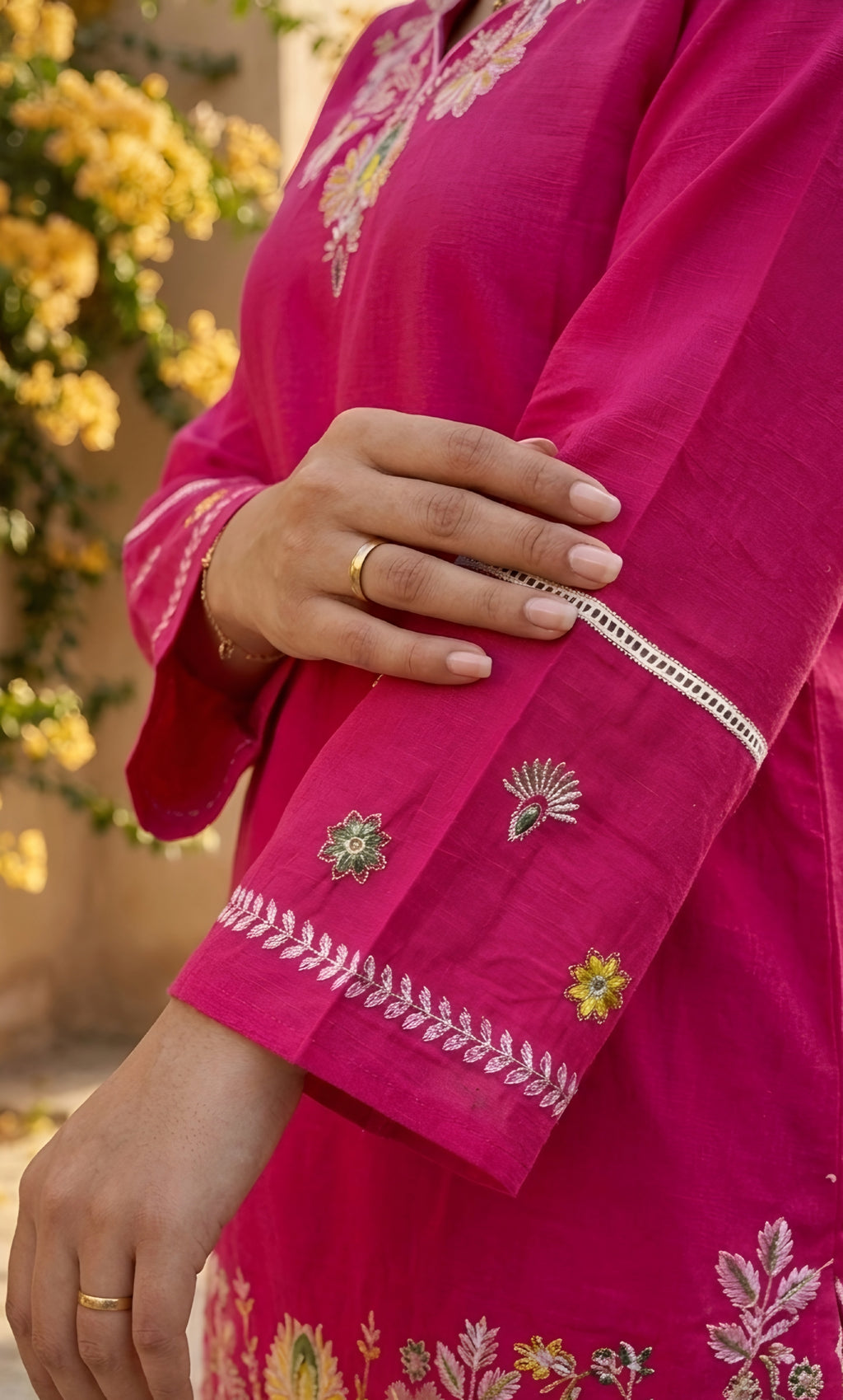 Leher - Embroidered Cotton Co-ord Set