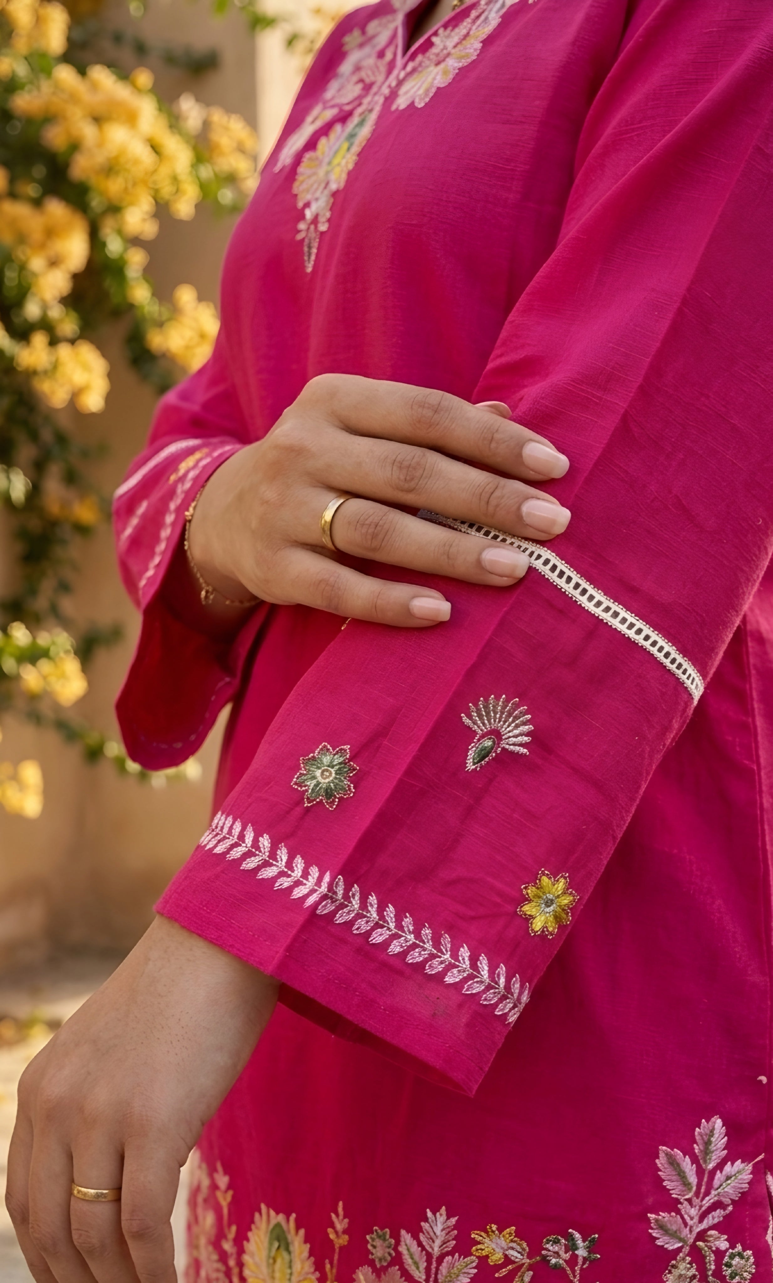 Leher - Embroidered Cotton Co-ord Set