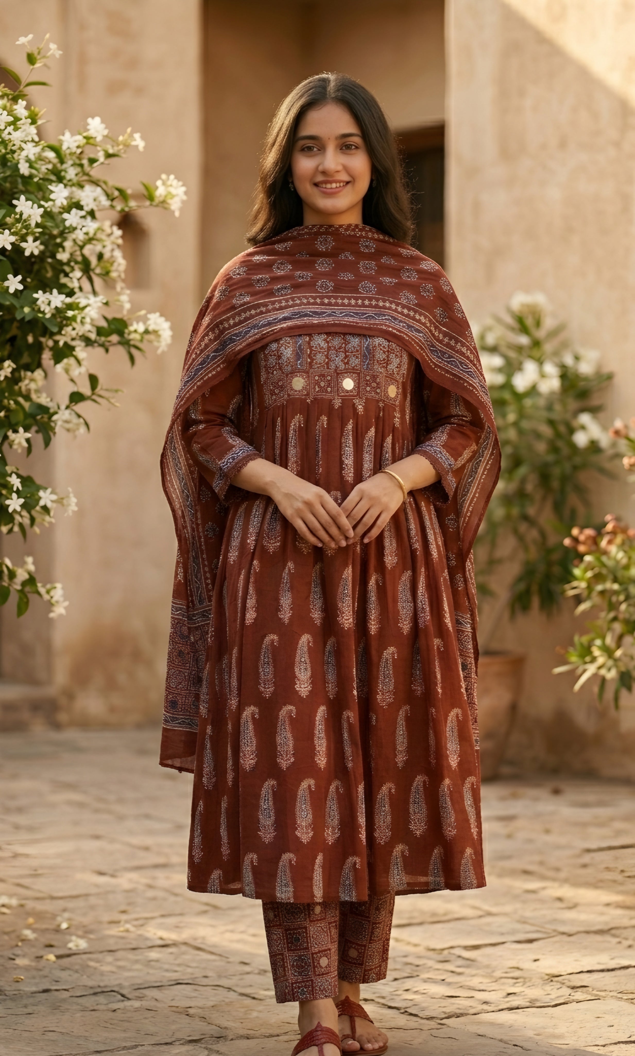 Kesar - Cotton 3 Piece Suit Set