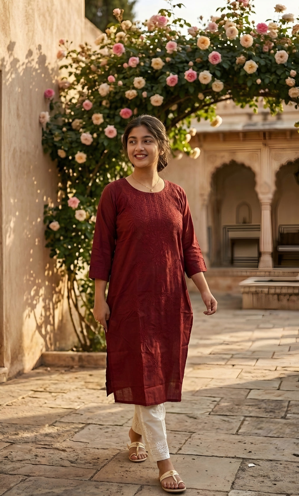 Adaa – Viscose Lucknowi Long Kurta