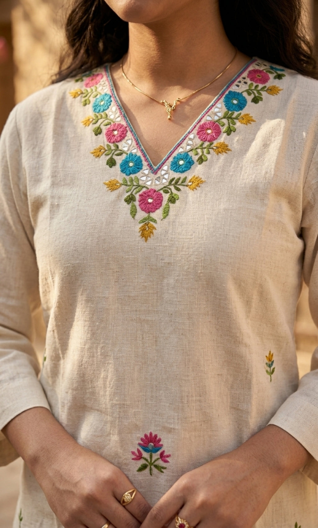 Jasmine – Embroidered Short Kurti