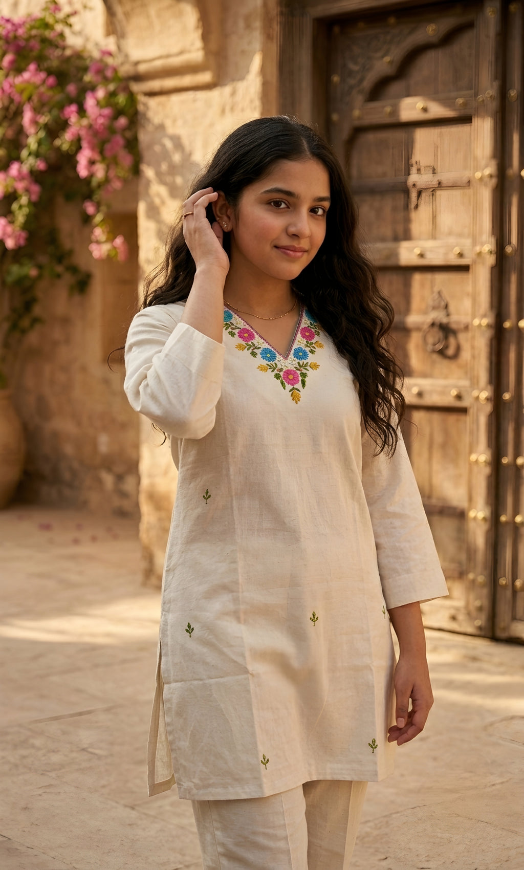 Jasmine – Embroidered Short Kurti
