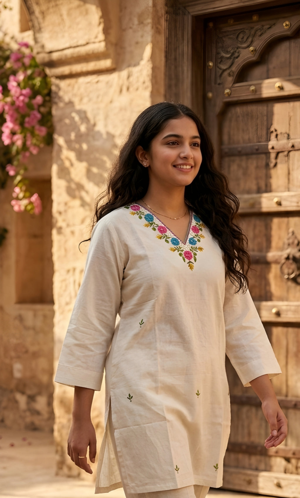 Jasmine – Embroidered Short Kurti