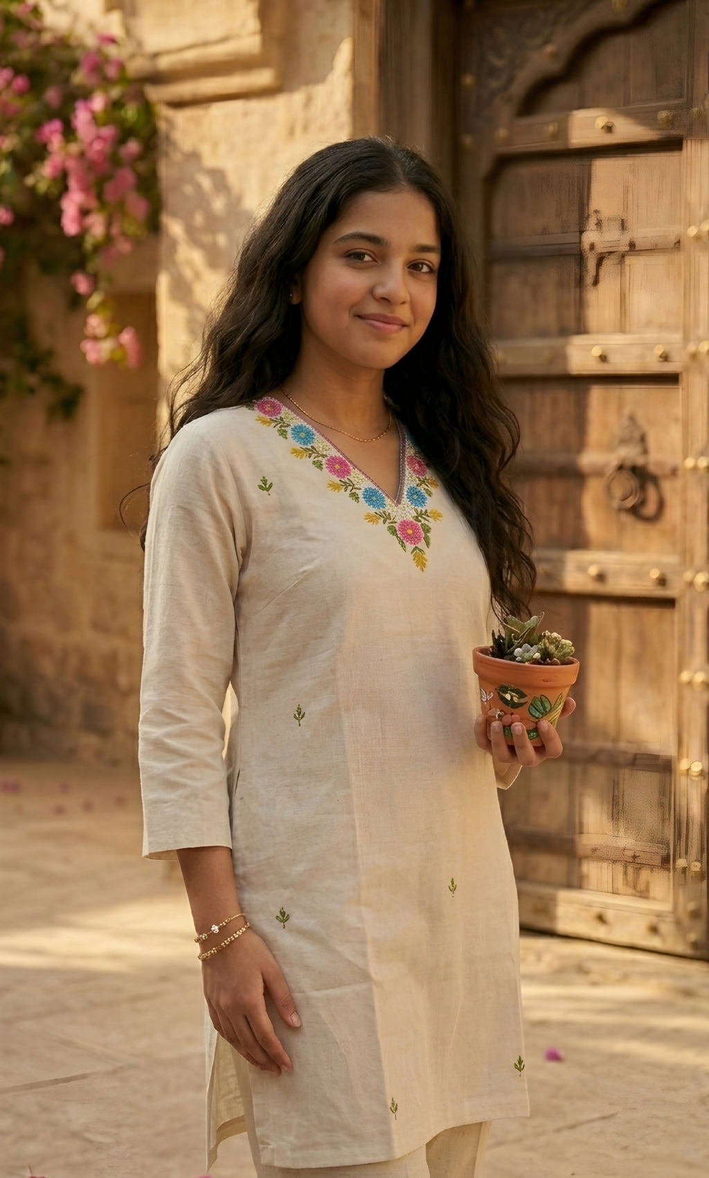 Jasmine – Embroidered Short Kurti