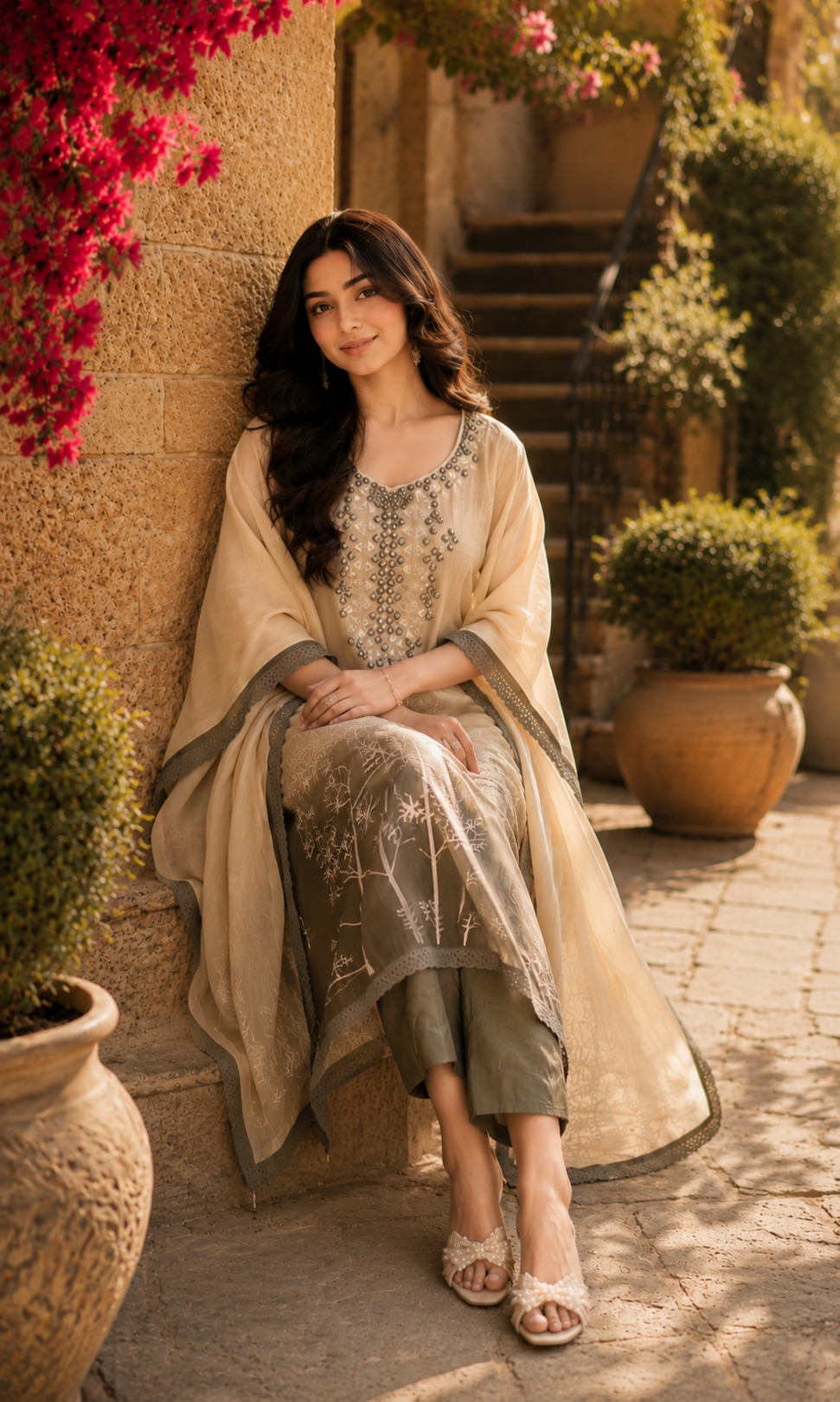 Kafsana - Desert Pearl Designer Suit Set