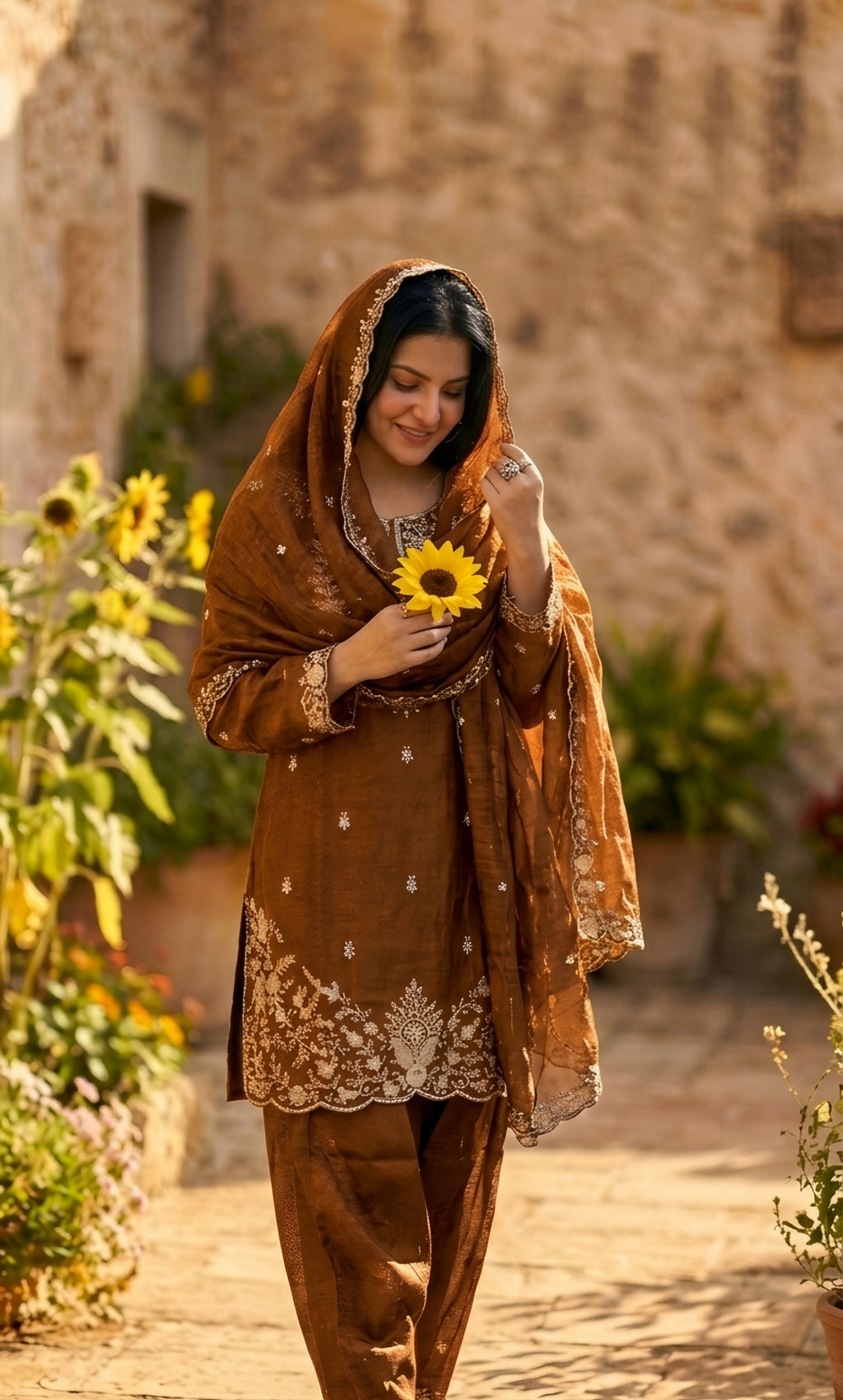 Maya - Royal Orchid Embroidered Suit Set