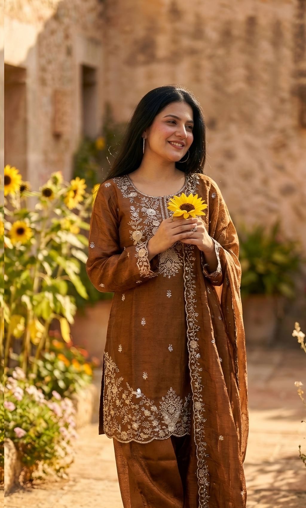 Maya - Royal Orchid Embroidered Suit Set