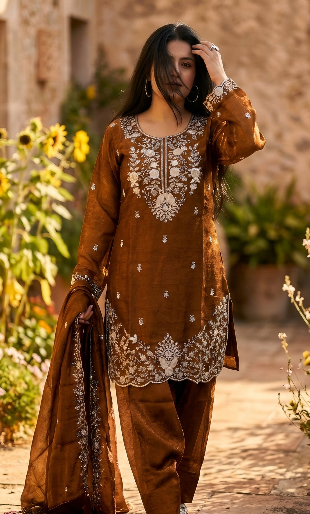 Maya - Royal Orchid Embroidered Suit Set