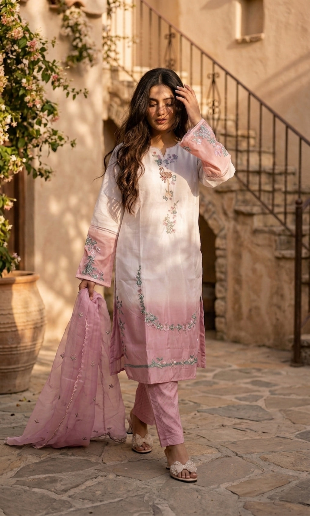 Naimat - Lilac Mist Embroidered Suit Set