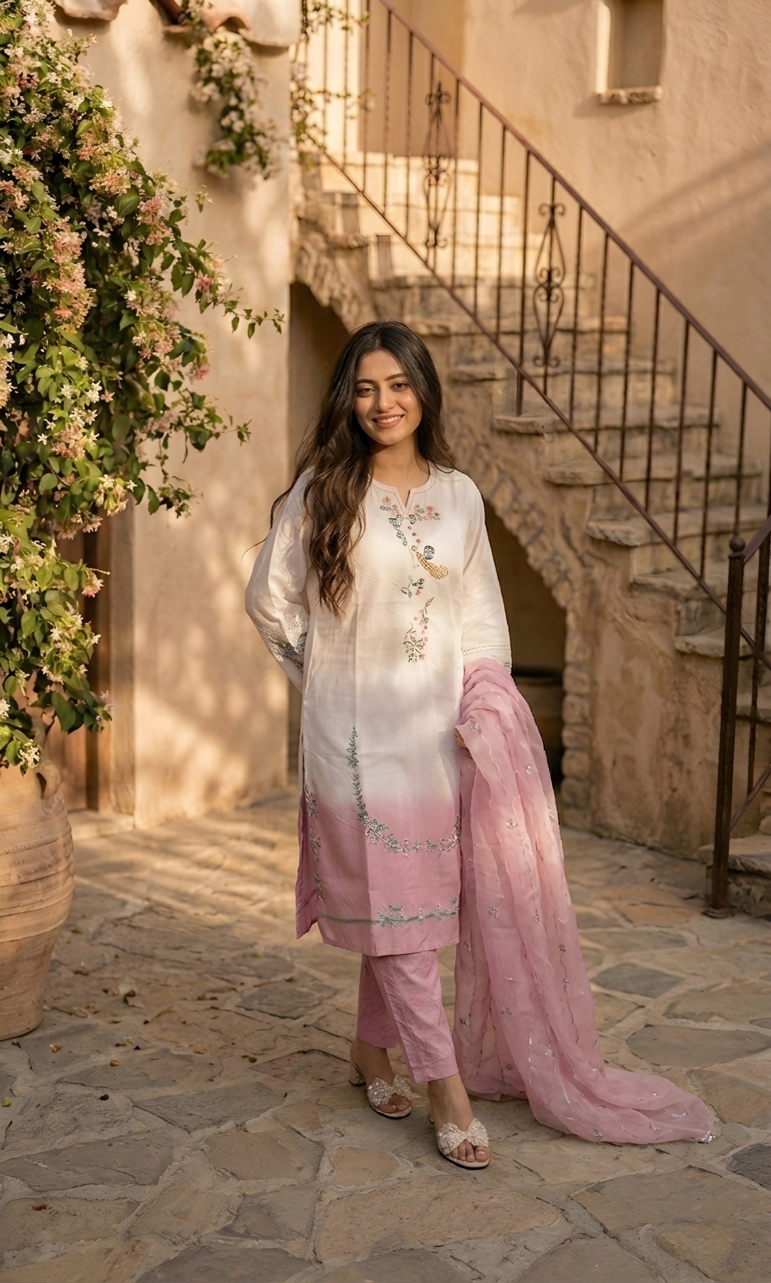 Naimat - Lilac Mist Embroidered Suit Set