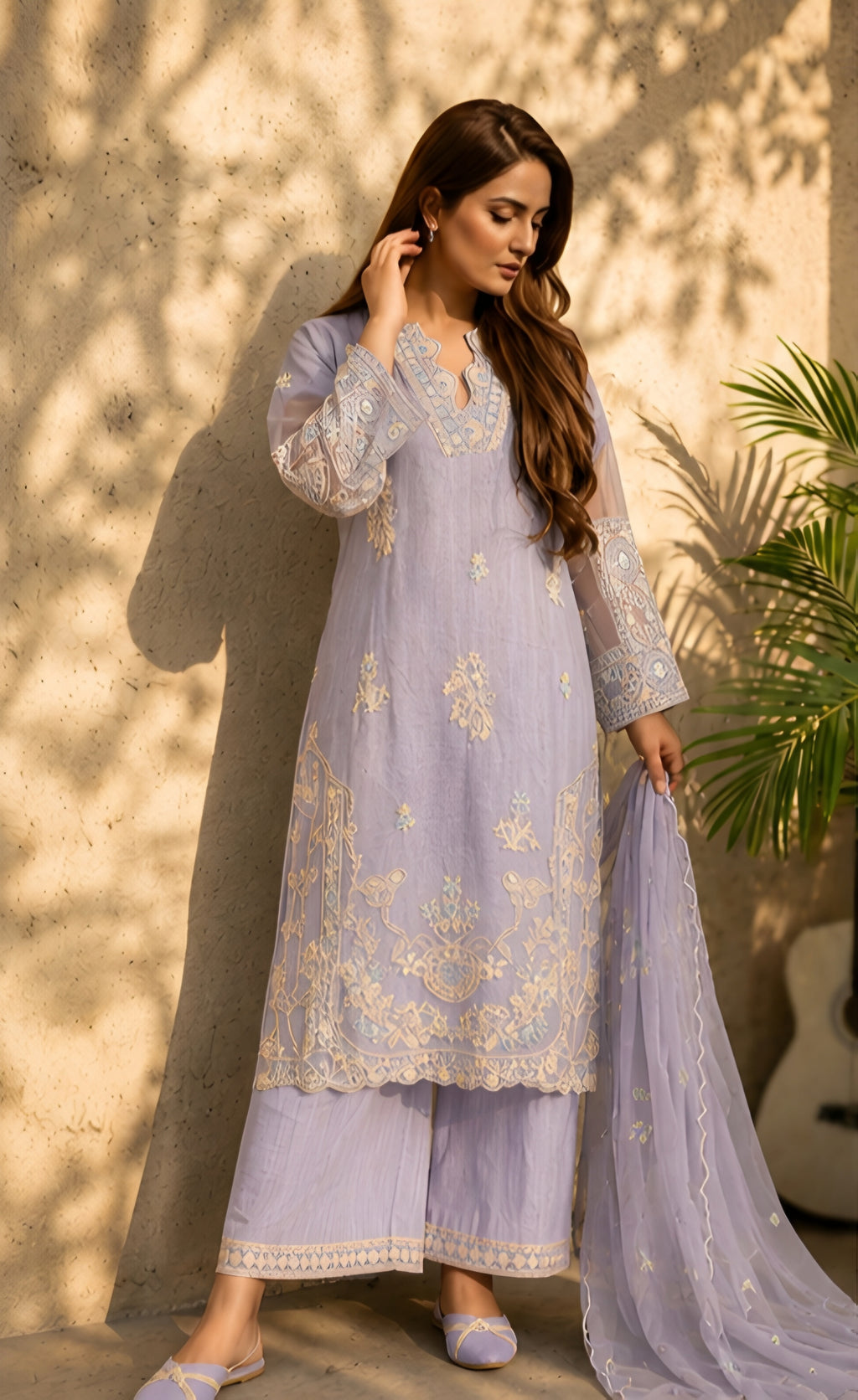 Arzoo-Midnight Grace Embroidered Suit Set
