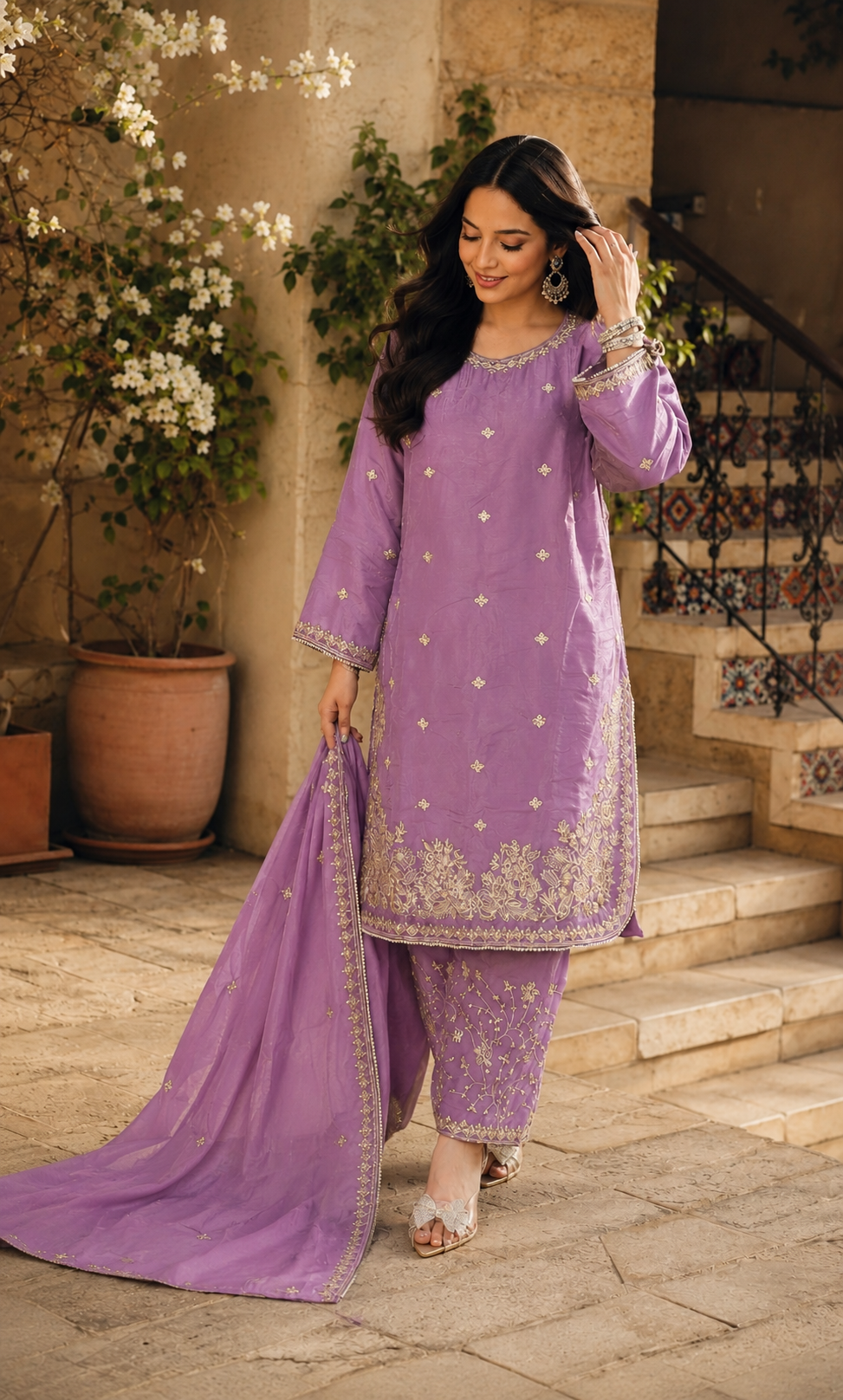 Nayara - Royal Noir Embroidered Suit Set