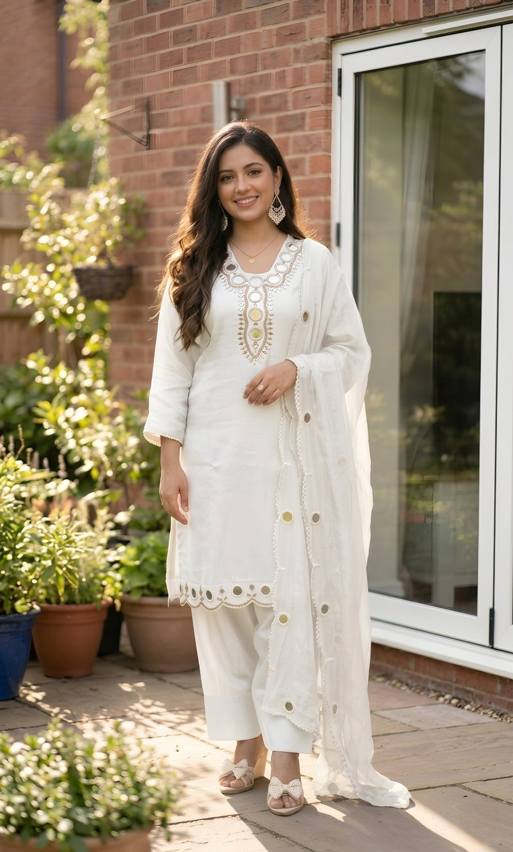 Zainab - Plum Radiance Mirror Work Suit Set