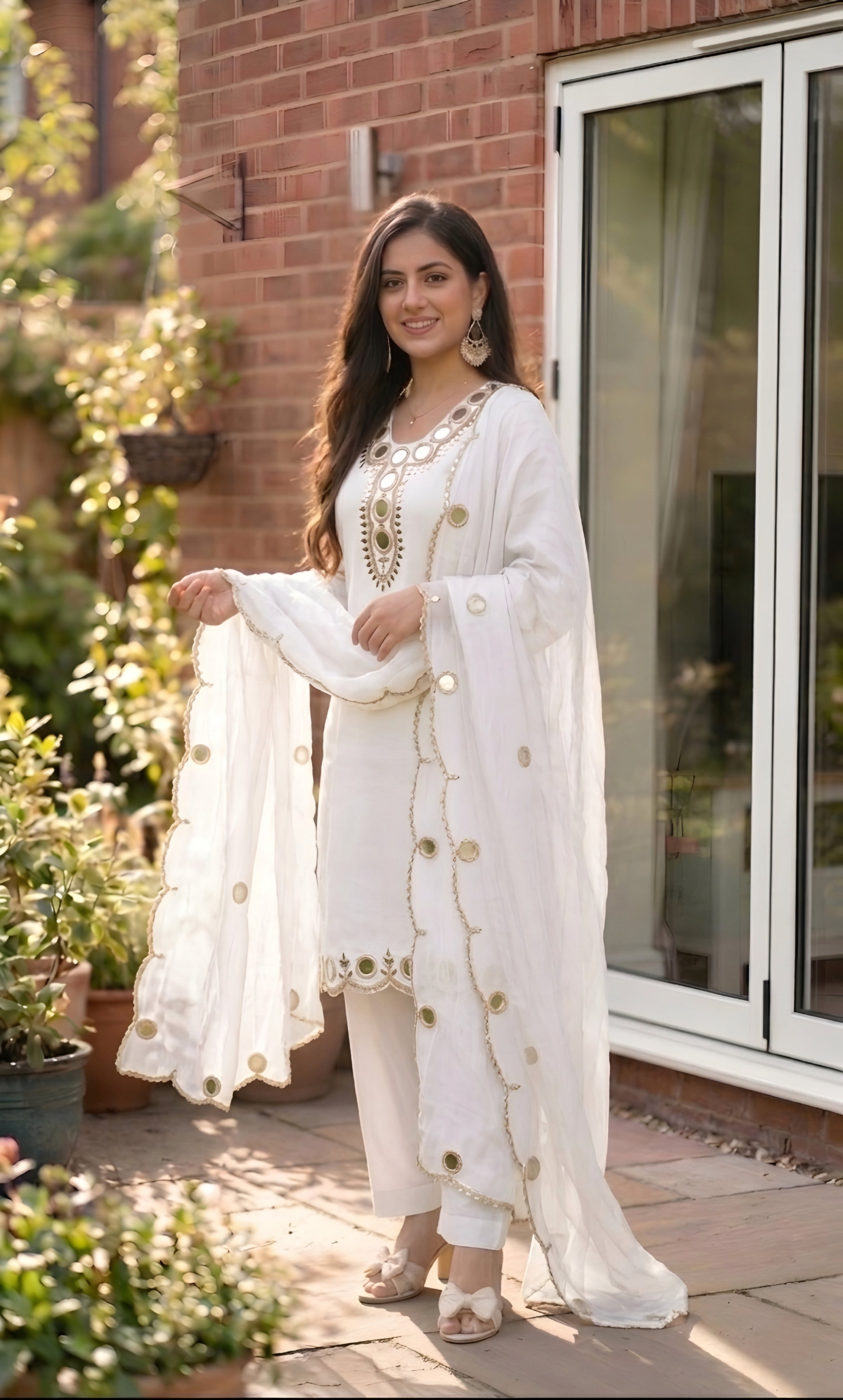 Zainab - Plum Radiance Mirror Work Suit Set