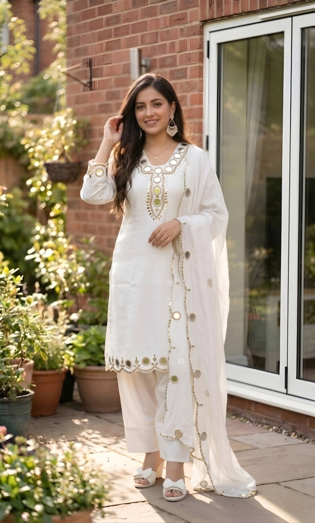 Zainab - Plum Radiance Mirror Work Suit Set