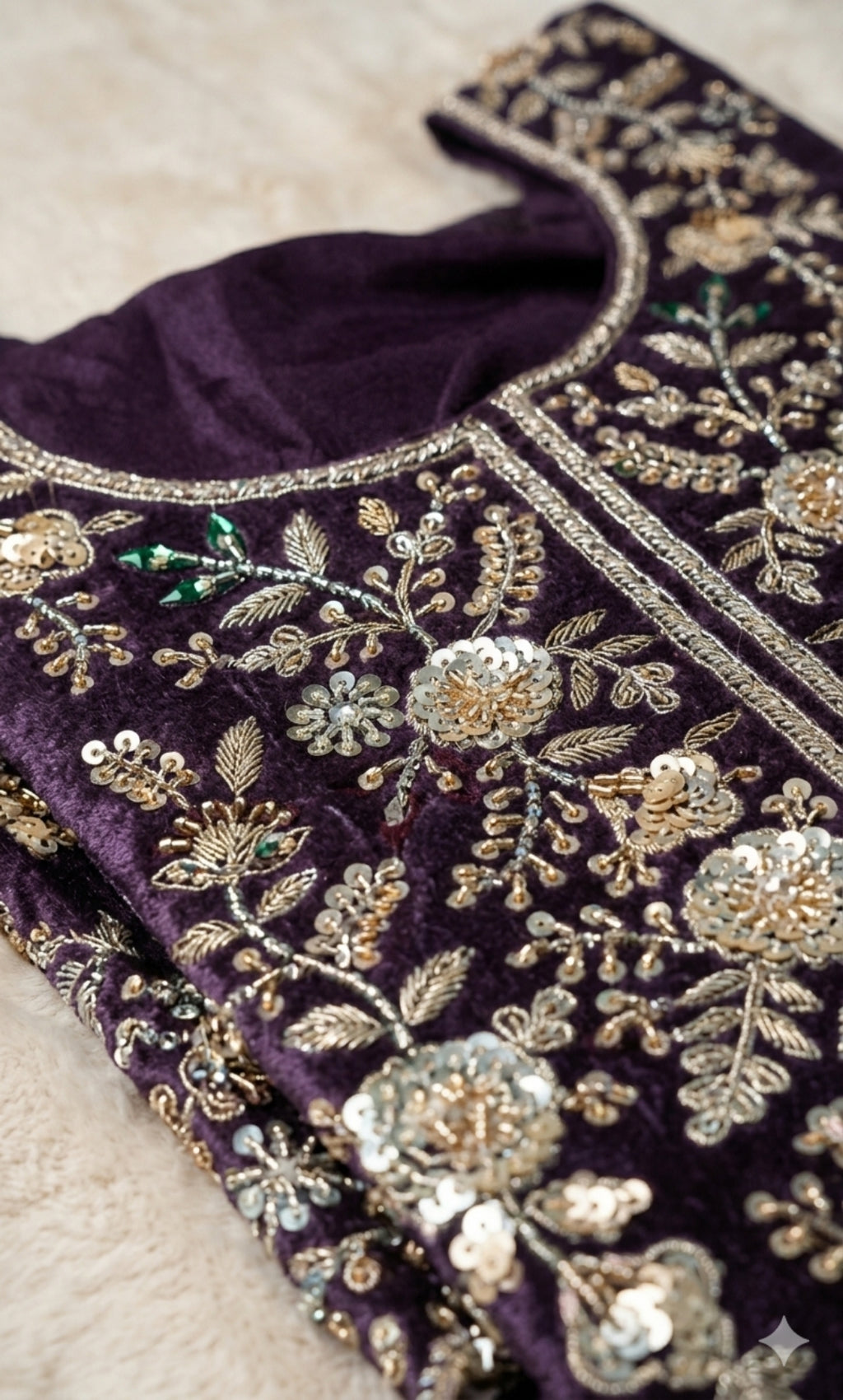 Maya - Royal Orchid Embroidered Suit Set