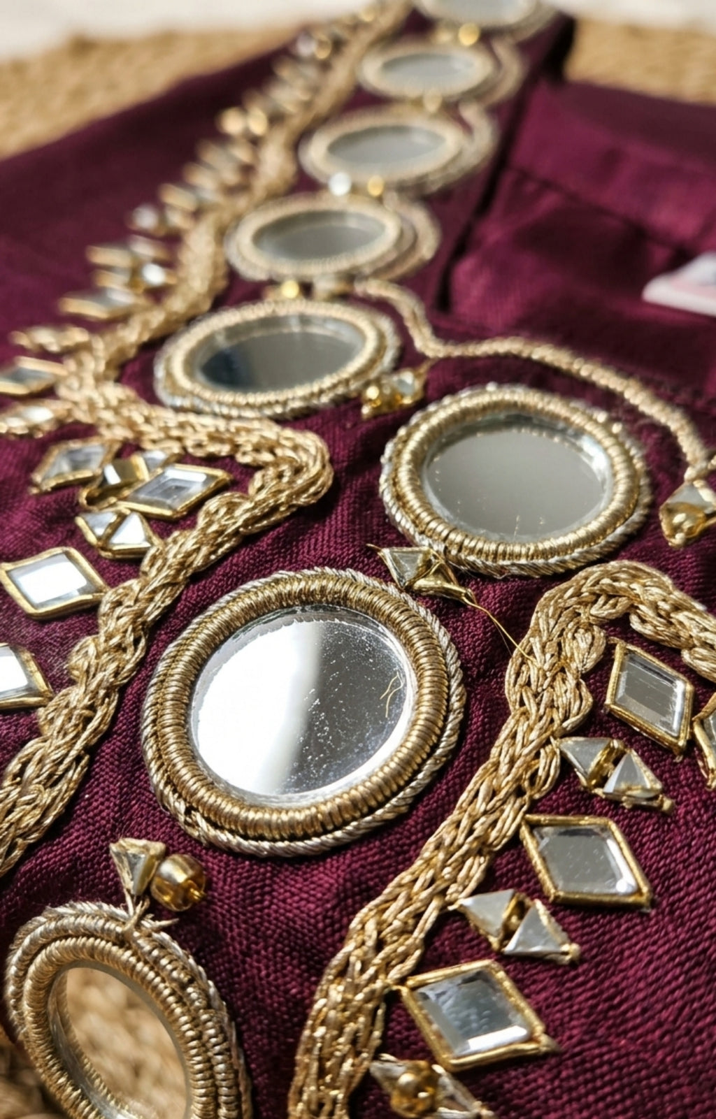 Zainab - Plum Radiance Mirror Work Suit Set