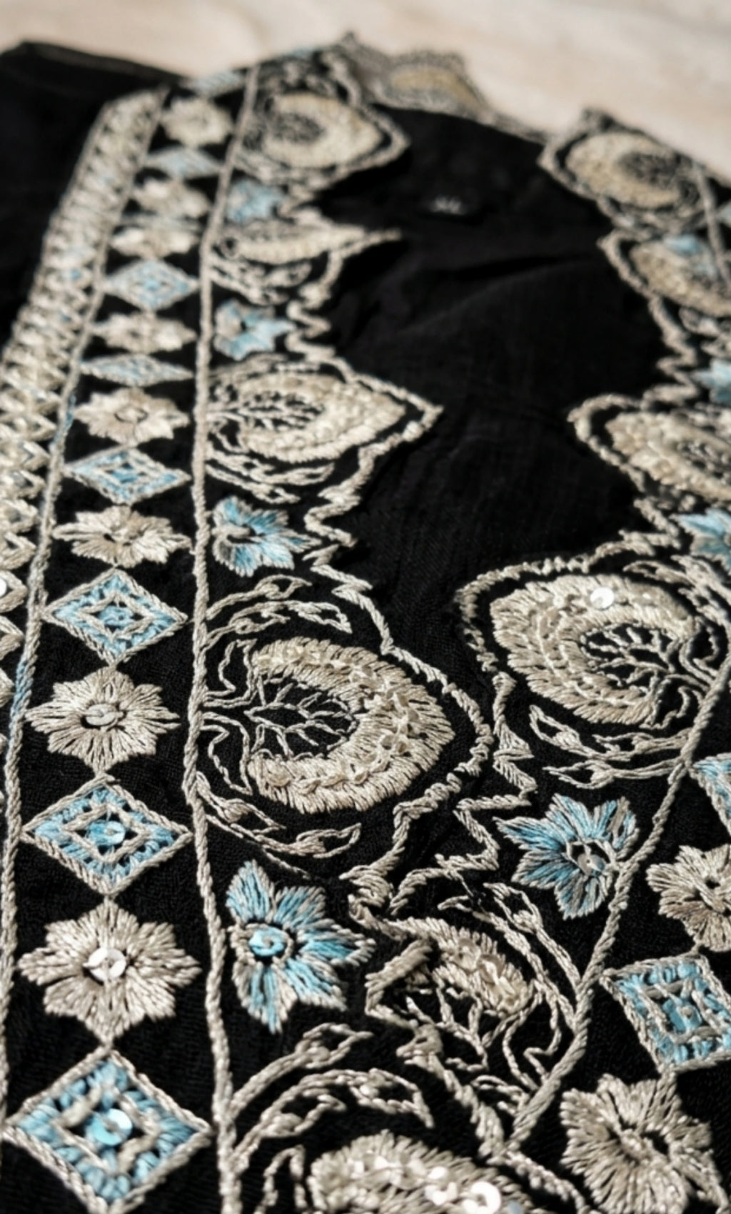 Arzoo-Midnight Grace Embroidered Suit Set