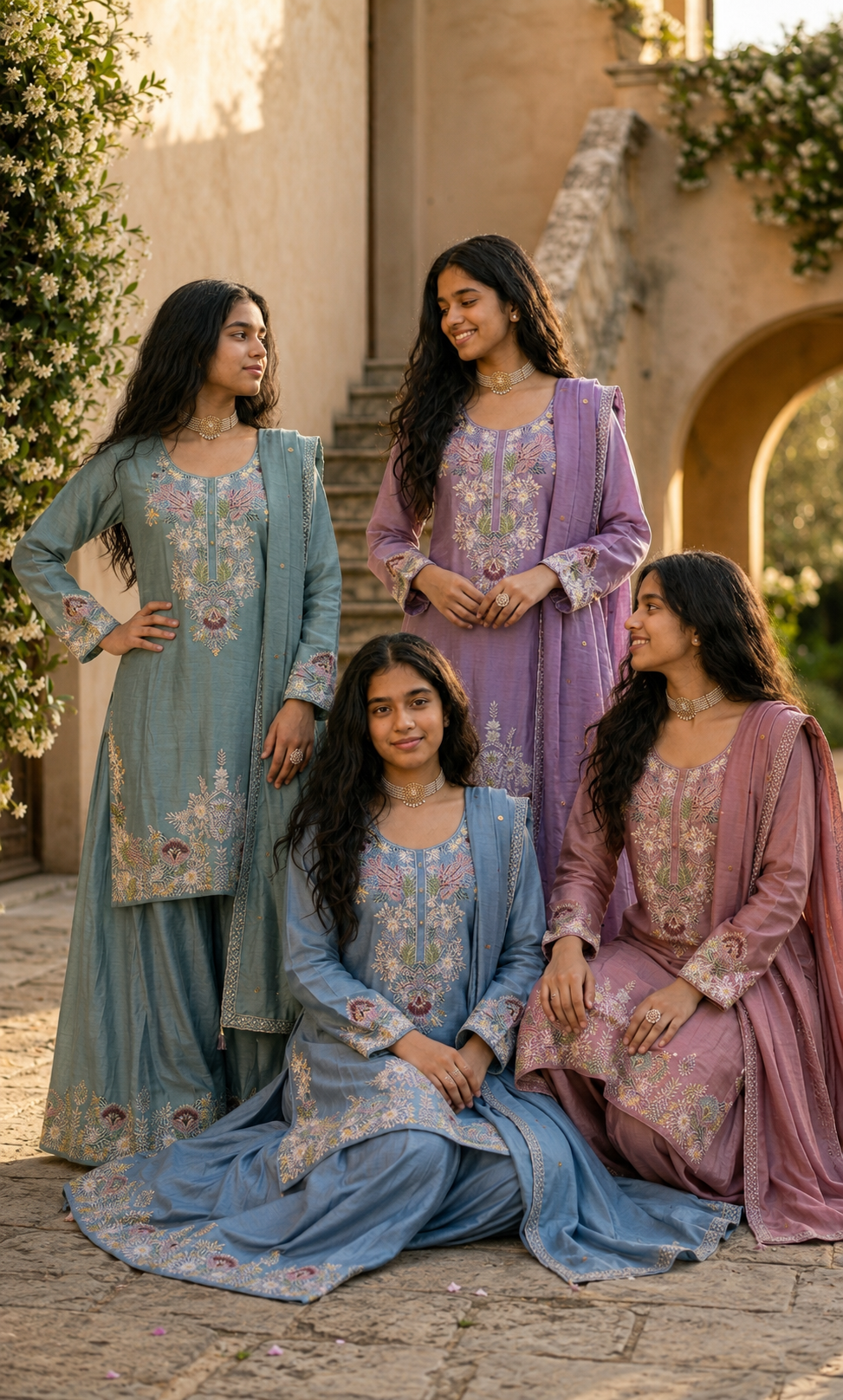 Inara - Lavender Aura Embroidered Suit Set