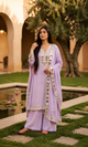 Malak - Lavender Luxe Mirror Work Suit Set