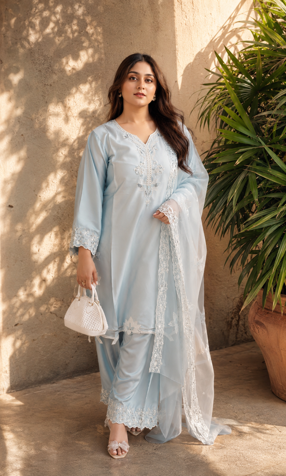 Noor - Powder Blue Grace Suit Set