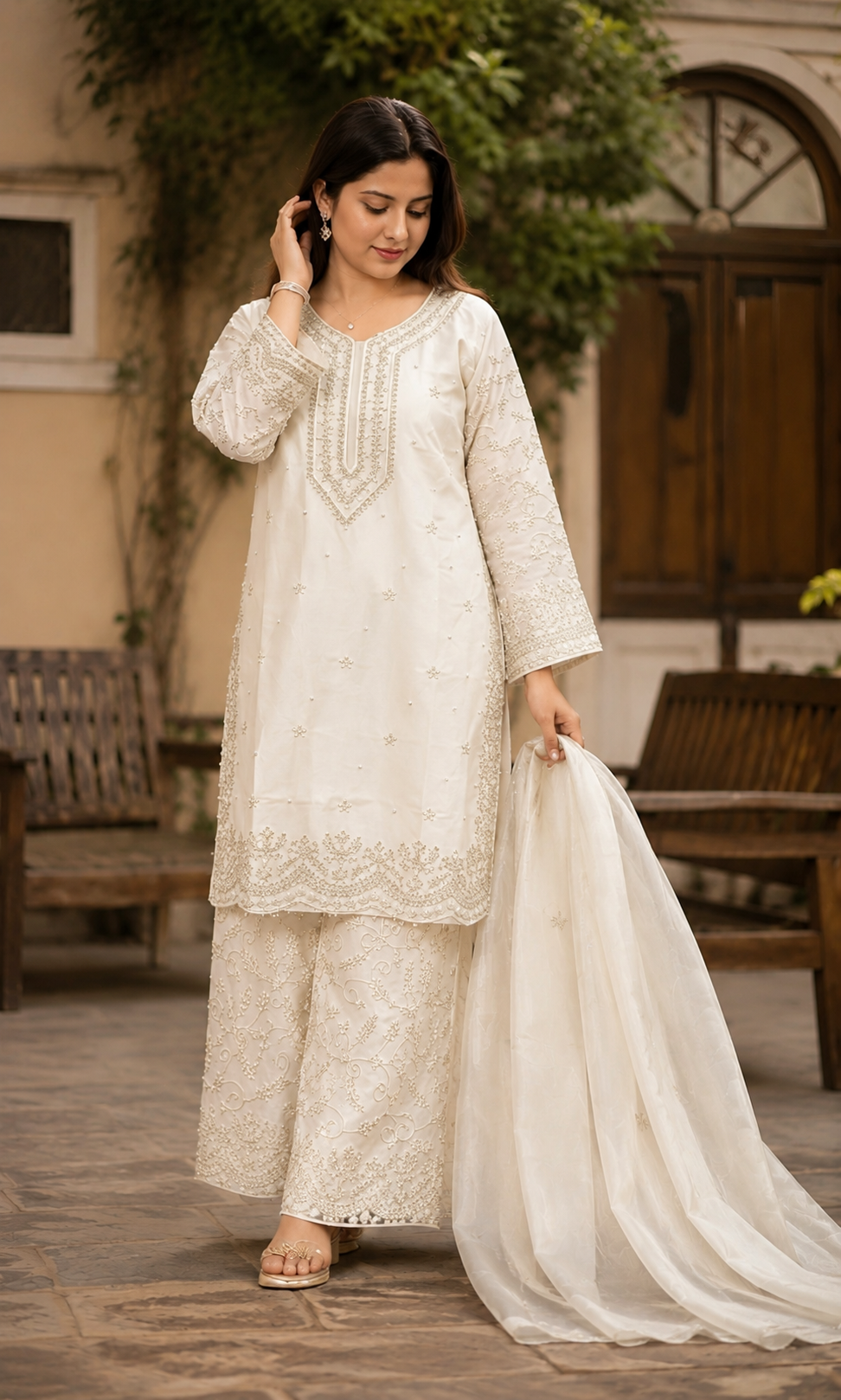 Gulmohar - Onyx Elegance Embroidered Suit Set