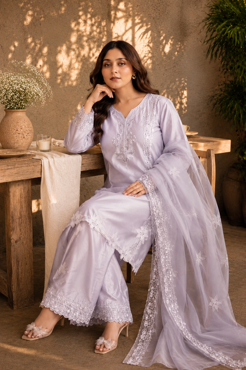 Noor - Powder Blue Grace Suit Set