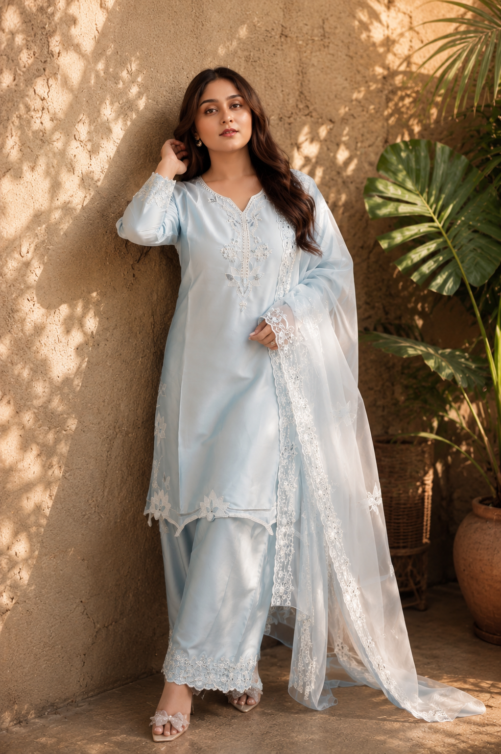 Noor - Powder Blue Grace Suit Set